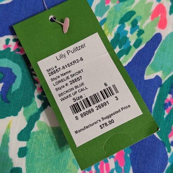 NWT! Lilly Pulitzer Lorelie Skort Beckon Blue Wake Up Call Size 6 - Picture 9 of 13